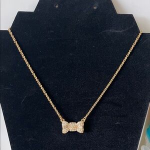Kate Spade Gold Tone Bow Pendant Necklace